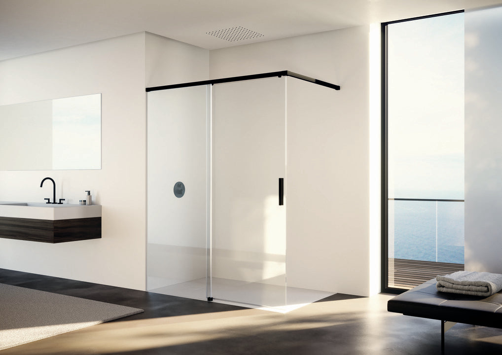 Vita pure bezrámová Walk-In Posuvné dveře 1-dílné s pevným segmentem VA01